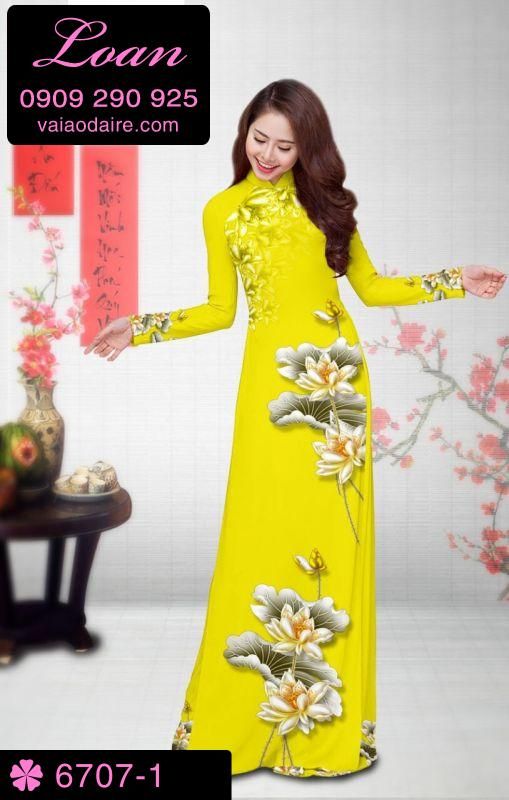 Vải áo dài hoa Sen
