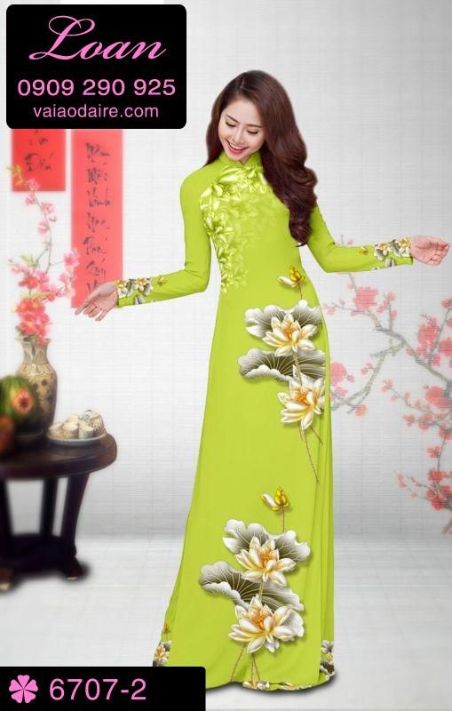 Vải áo dài hoa Sen