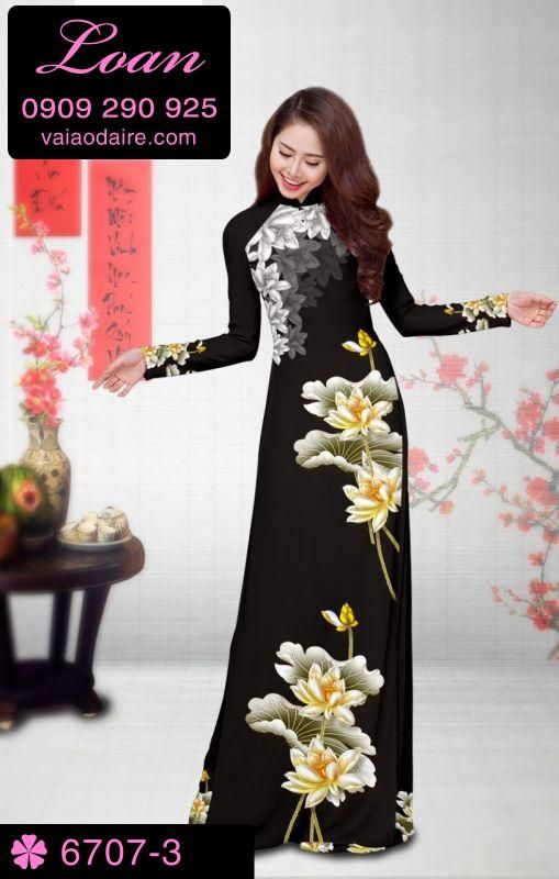 Vải áo dài hoa Sen