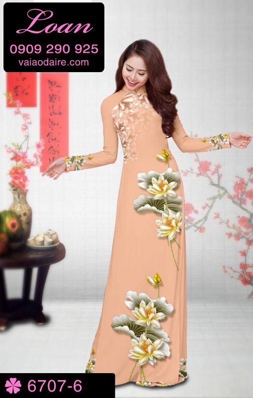 Vải áo dài hoa Sen