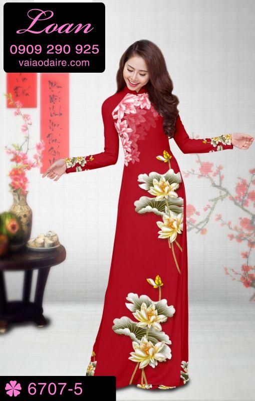 Vải áo dài hoa Sen