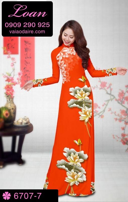 Vải áo dài hoa Sen