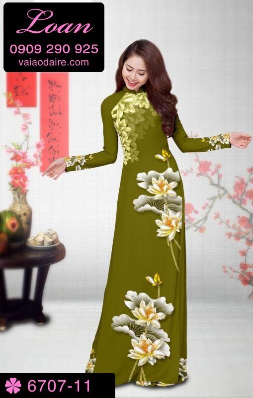 Vải áo dài hoa Sen