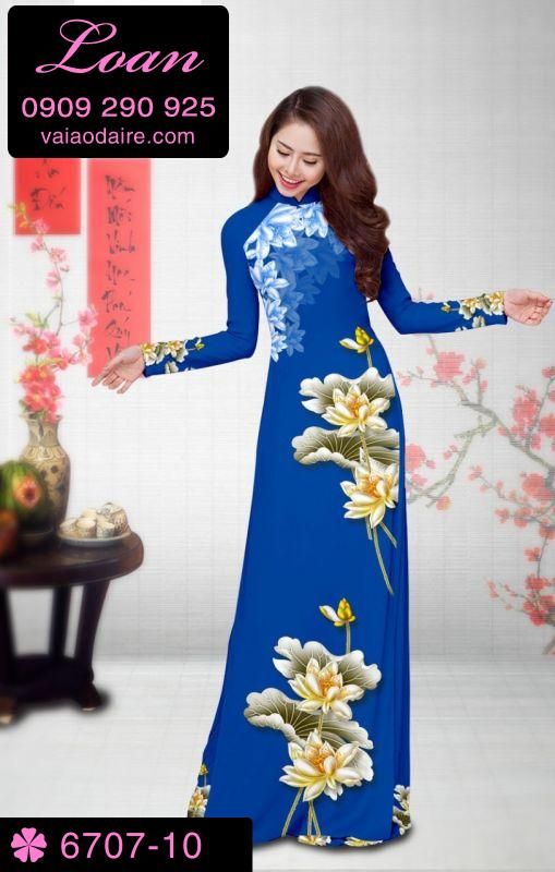 Vải áo dài hoa Sen