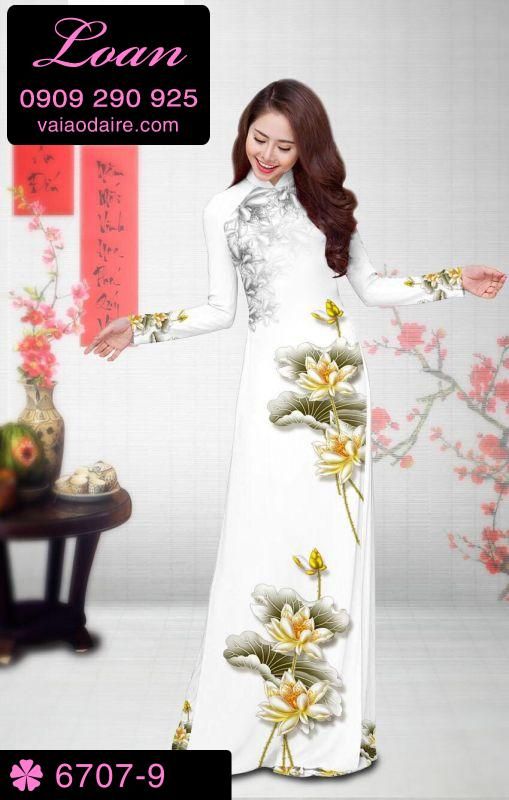 Vải áo dài hoa Sen