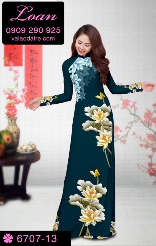 Vải áo dài hoa Sen