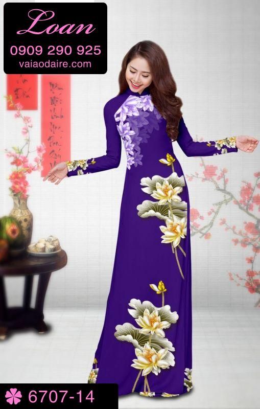 Vải áo dài hoa Sen