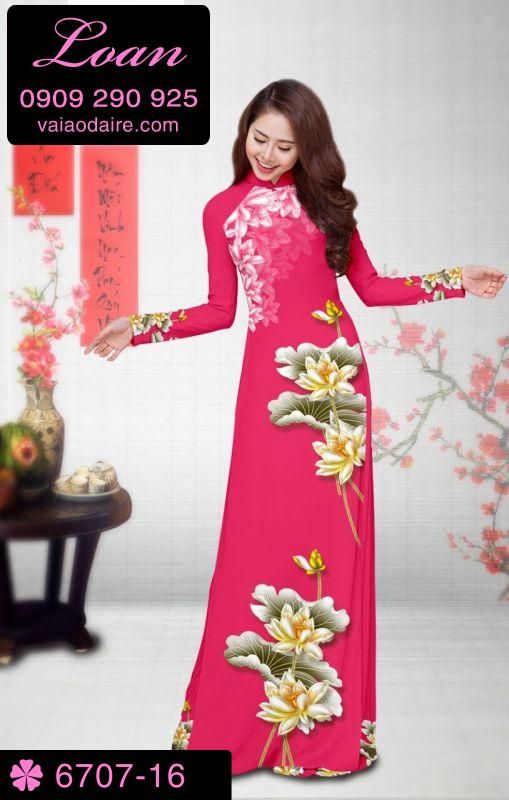 Vải áo dài hoa Sen