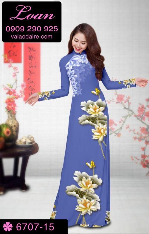 Vải áo dài hoa Sen