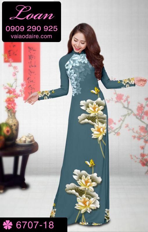 Vải áo dài hoa Sen