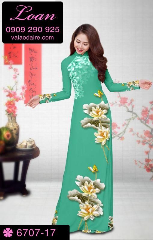 Vải áo dài hoa Sen