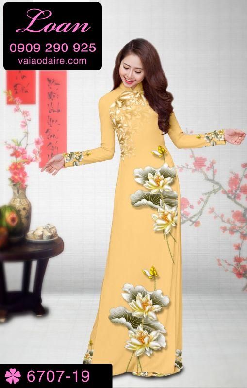Vải áo dài hoa Sen