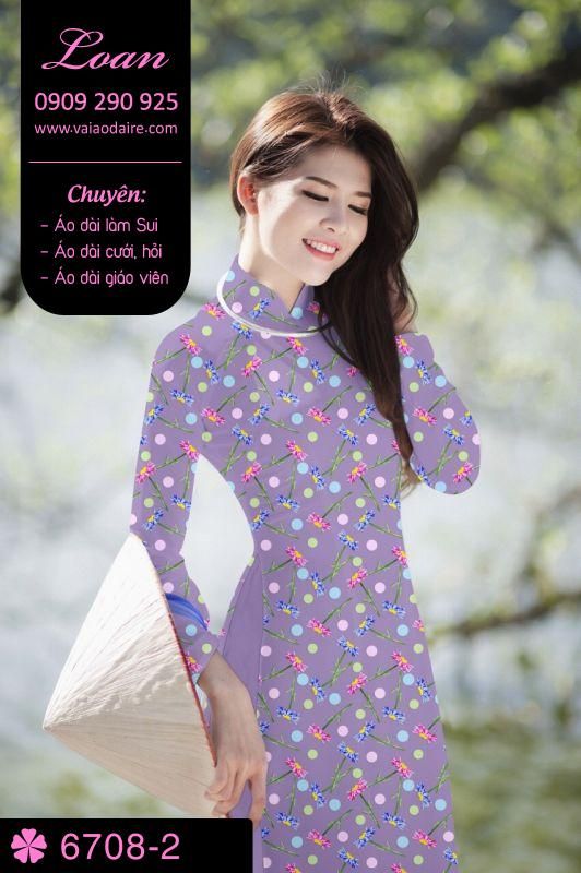 Vải áo dài hoa nhí