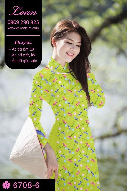 Vải áo dài hoa nhí