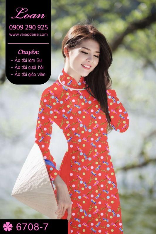 Vải áo dài hoa nhí