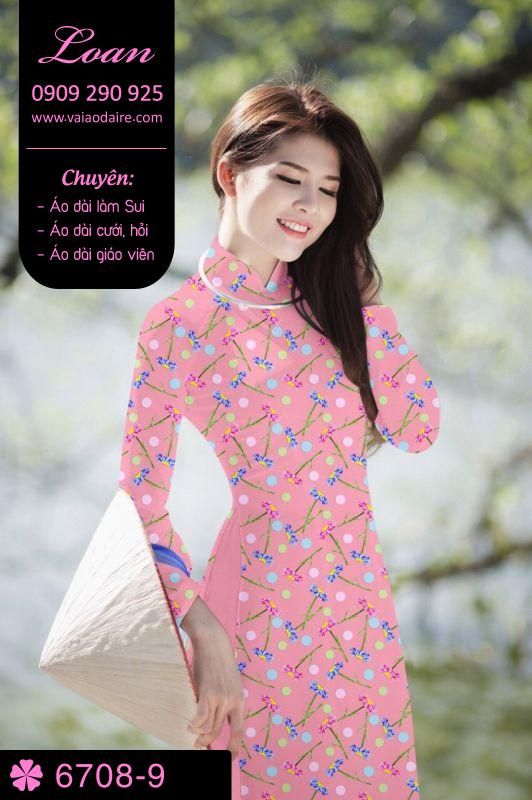 Vải áo dài hoa nhí