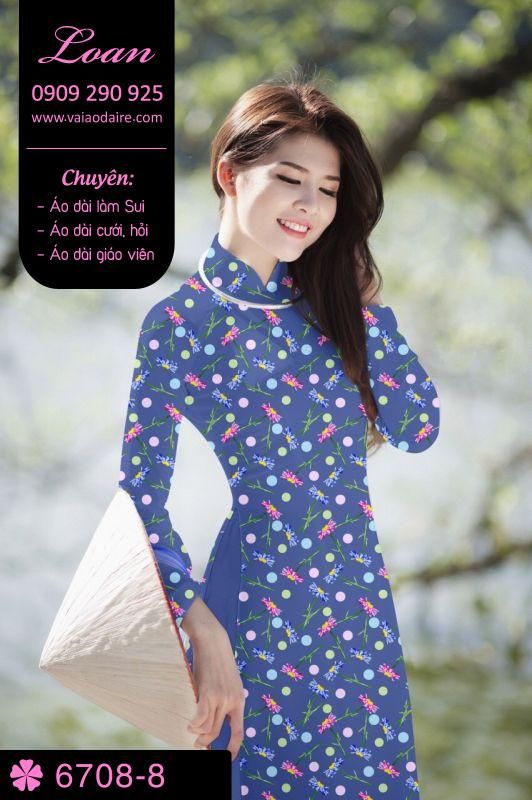 Vải áo dài hoa nhí