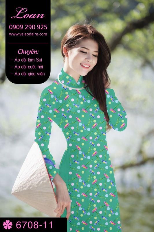 Vải áo dài hoa nhí