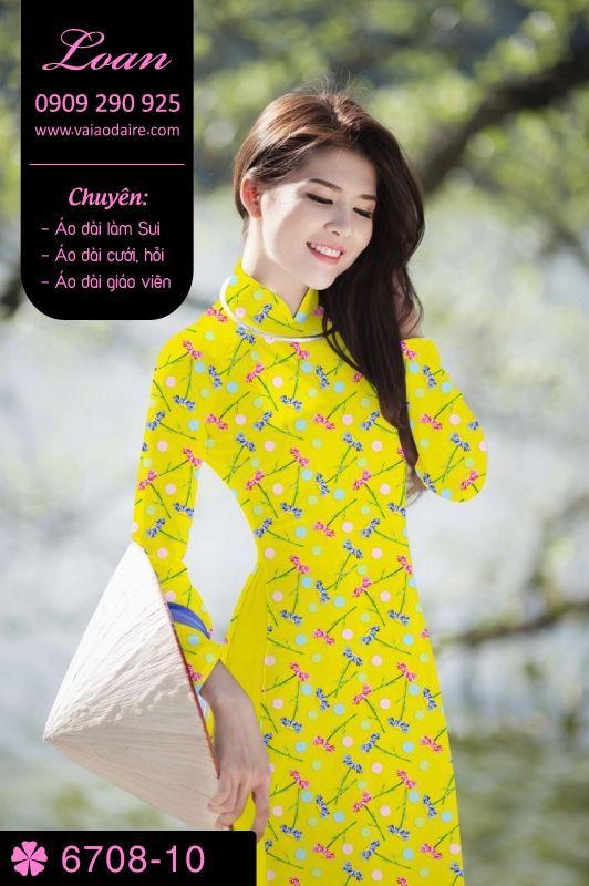 Vải áo dài hoa nhí