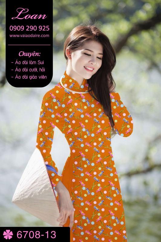 Vải áo dài hoa nhí