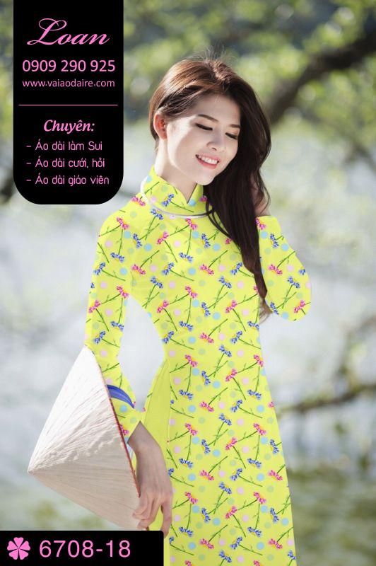 Vải áo dài hoa nhí