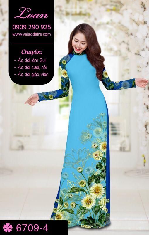 Vải áo dài hoa Cúc Vải áo dài hoa Cúc