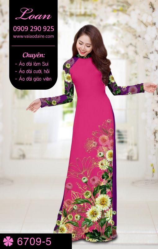 Vải áo dài hoa Cúc Vải áo dài hoa Cúc