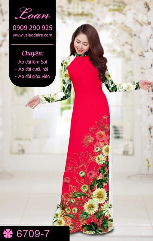 Vải áo dài hoa Cúc Vải áo dài hoa Cúc