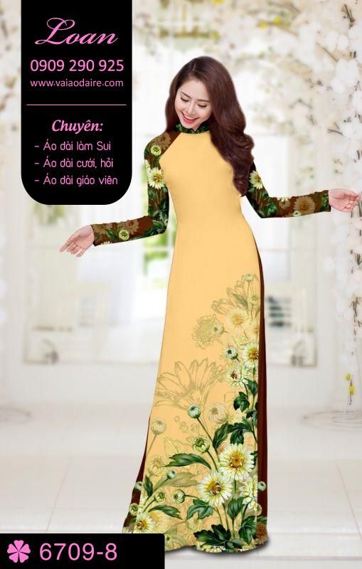 Vải áo dài hoa Cúc Vải áo dài hoa Cúc
