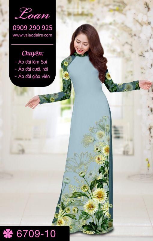 Vải áo dài hoa Cúc Vải áo dài hoa Cúc