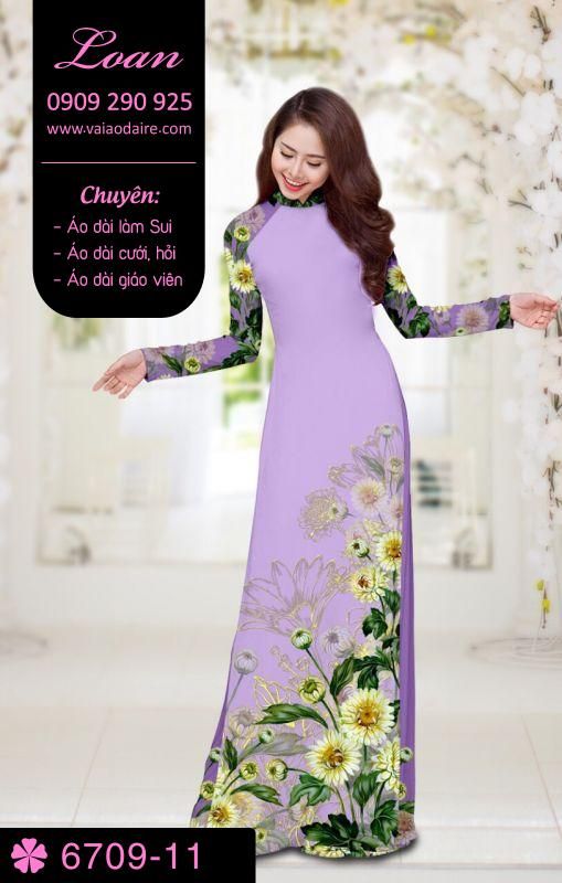 Vải áo dài hoa Cúc Vải áo dài hoa Cúc