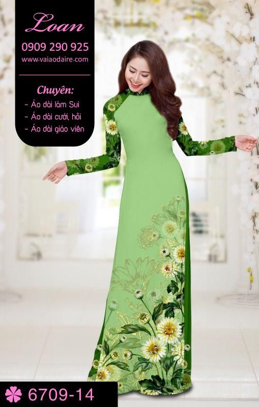Vải áo dài hoa Cúc Vải áo dài hoa Cúc