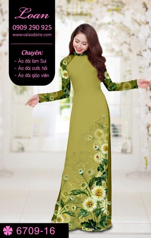 Vải áo dài hoa Cúc Vải áo dài hoa Cúc