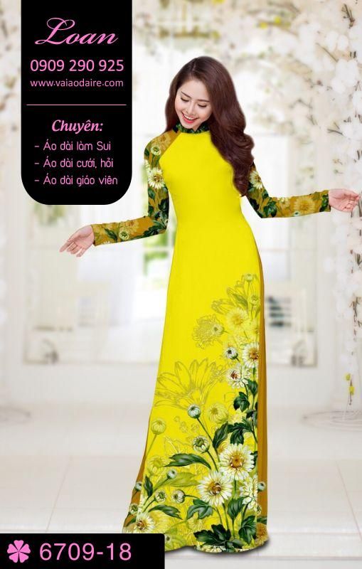 Vải áo dài hoa Cúc Vải áo dài hoa Cúc