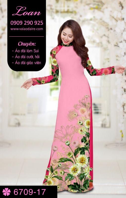 Vải áo dài hoa Cúc Vải áo dài hoa Cúc