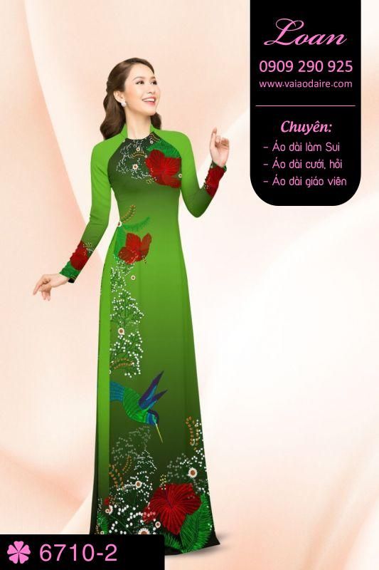 Vải áo dài hoa và chim