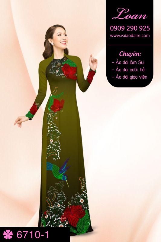 Vải áo dài hoa và chim