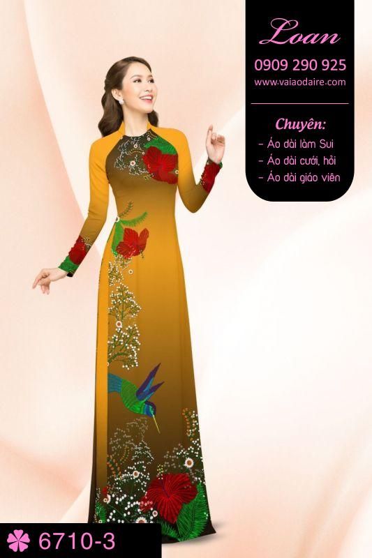 Vải áo dài hoa và chim