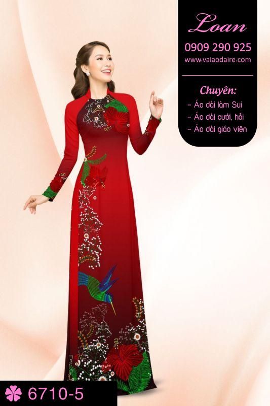 Vải áo dài hoa và chim