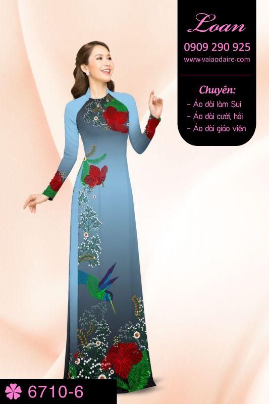 Vải áo dài hoa và chim