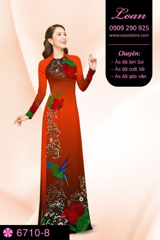 Vải áo dài hoa và chim