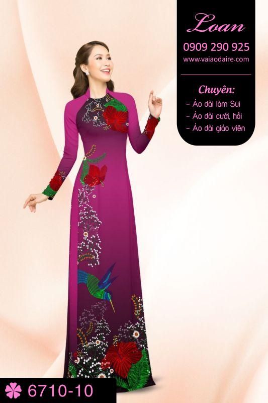Vải áo dài hoa và chim