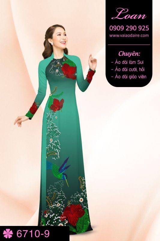 Vải áo dài hoa và chim