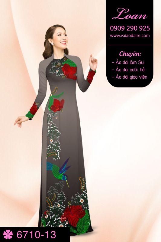 Vải áo dài hoa và chim