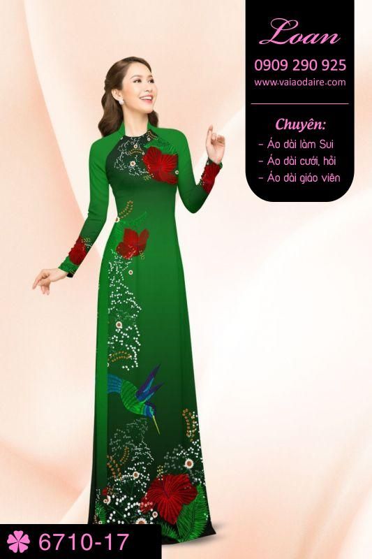 Vải áo dài hoa và chim
