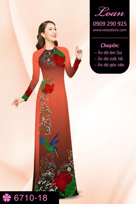 Vải áo dài hoa và chim