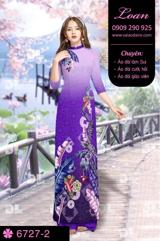 Vải áo dài phong cảnh Tết
