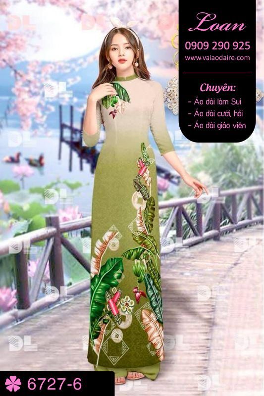 Vải áo dài phong cảnh Tết