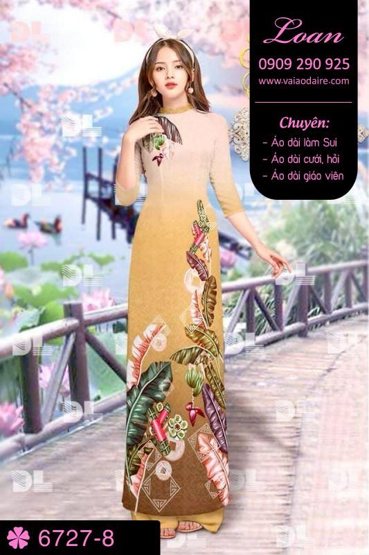 Vải áo dài phong cảnh Tết