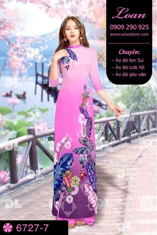 Vải áo dài phong cảnh Tết
